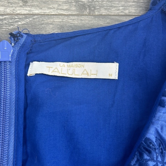 La Maison TALULAH Linen Eyelet Lace Luna Mini Ruffle Dress size - Picture 9 of 13